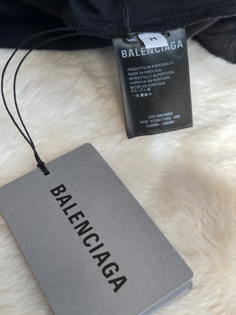 BALENCIAGA◆GYM WEAR/612964 TIVD5/Tシャツ/XS/コットン/BLK/黒 NWT NEW Balenciaga gym wear logo t-shirt tee 612964 TIVD5