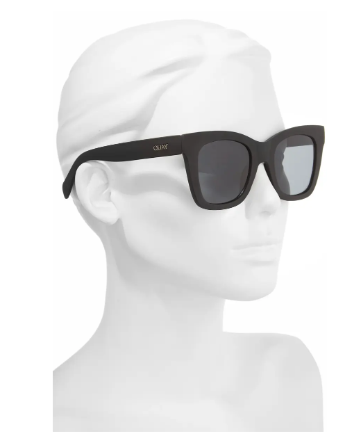 Quay Australia After Hours 50mm Square Black Sunglasses R2904