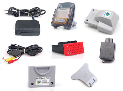 ORIGINAL NINTENDO 64 ZUBEHÖR - NETZTEIL / EXPANSION / RUMBLE PAK / AV KABEL