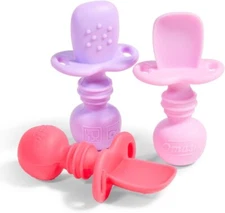 Silicone Baby Spoons Baby Led Weaning 6+ Months - First Stage Baby Self Feeding