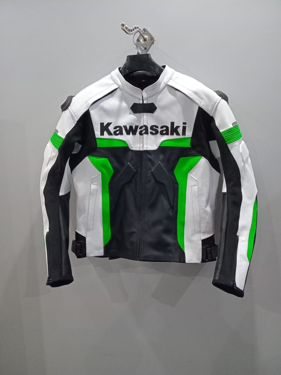 Custom Kawasaki Racing Motorbike Leather Jacket Kawasaki