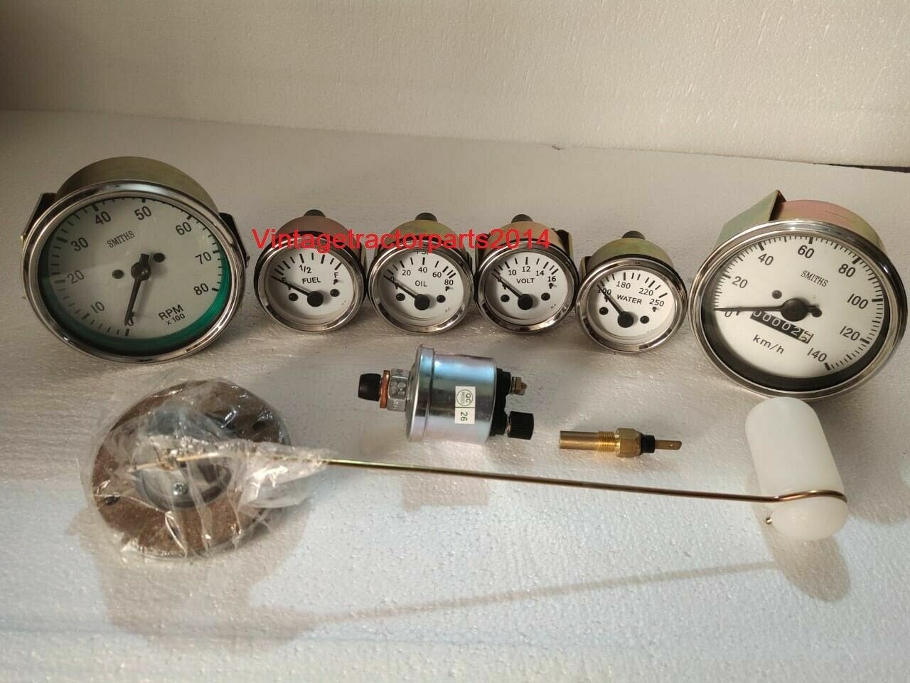 Smiths Gauges Kit 80 Mm Speedo Tacho,52 Mm Temp Oil Pressure Volt Fuel In White Fae Chrome Bezel - Foto 5
