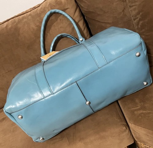 Bolsa de viaje Patricia Nash MILANO Weekender CUERO AZUL HIERBA 19x12x9 - Imagen 11 de 11