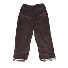 Little Follies Brown Corduroy Pink Trim Little Girls Pants Size 4 NWTs