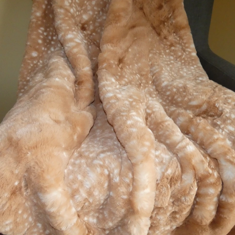 Manta Nicole Miller Artilier Piel Sintética Pesada Suave Jengibre Estampado Animal Nueva con Etiquetas Foto 3 de 4