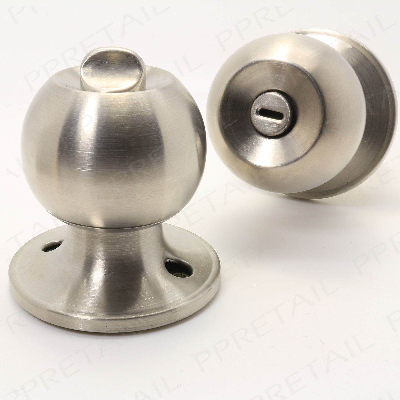 STAINLESS STEEL BATHROOM DOOR LOCK KNOB SET TRADE QUALITY Toilet/Turn