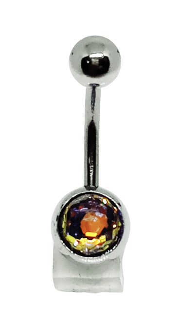 Piercing Ombelico In Acciaio 316L - Anello Banana Con Chiusura A Scatto - 2 Pezzi Argento 16G 10mm - Foto 9