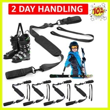Ski Strap and Pole Carrier Skiing Accessories Downhill Adjustable Anti Slip S...