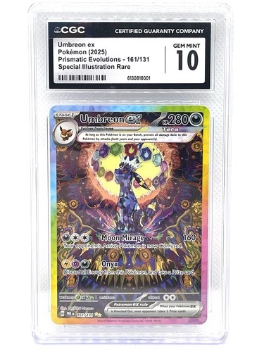 2025 Pokemon Umbreon ex 161/131 SIR Prismatic Evolutions Gem Mint CGC 10
