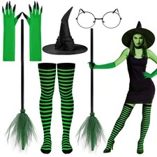 5 Pcs Halloween Witch Costume Set for Women Adult Gothic Cosplay