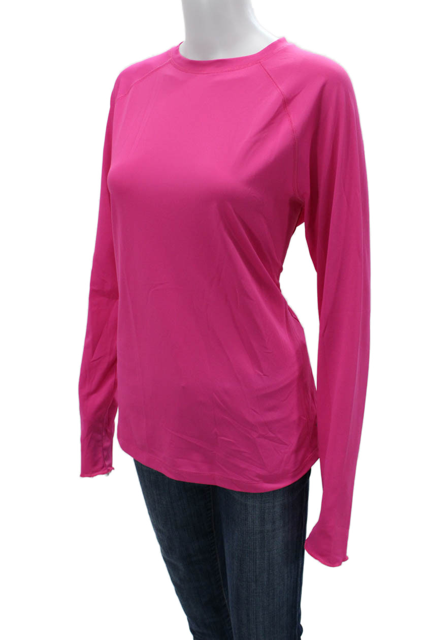 JoFit Women Basic Solid Pink Crew Neck Long Sleev… - image 2