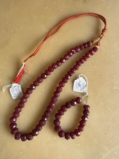 Set Collana E Bracciale Di Artigianato indiano In Rubino Massivo