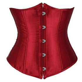 Gothic Underbust Corset Waist Cincher Bustier Top Satin Lace Up Lingerie Plus