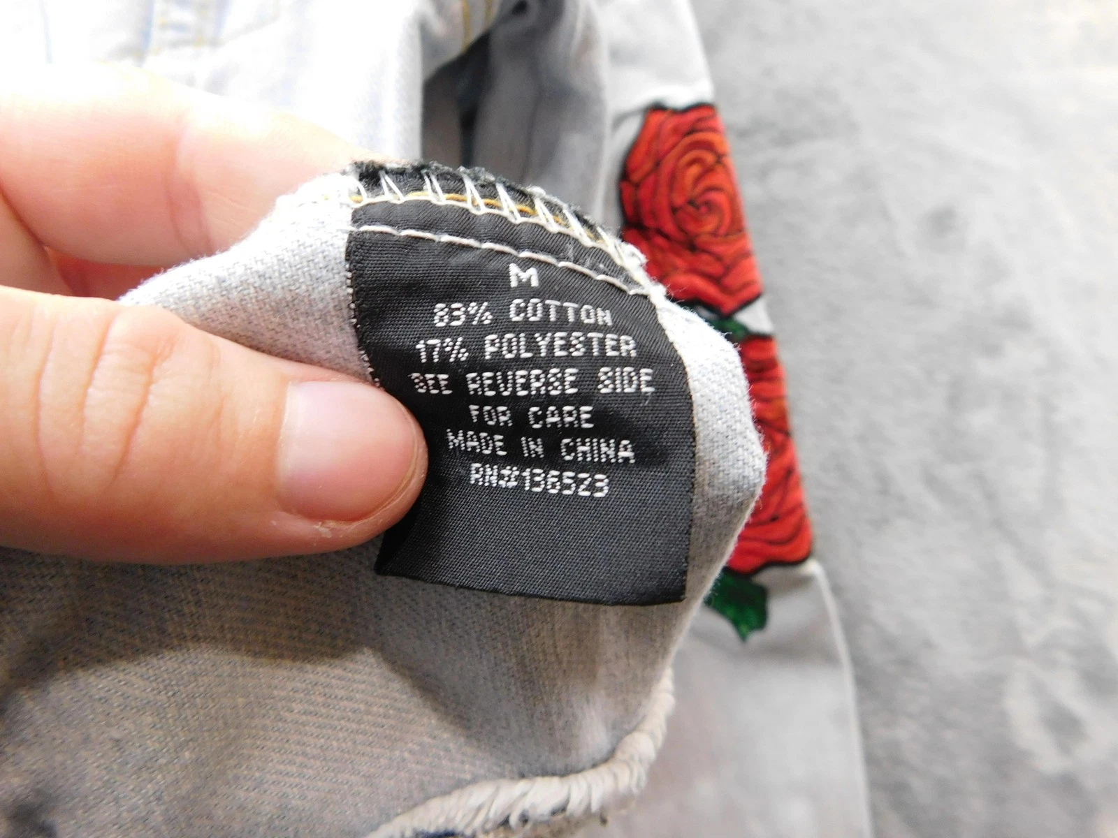 Brooklyn Cloth Denim Jacket Mens Medium Light Wash Tokyo Roses Embroidered image 15