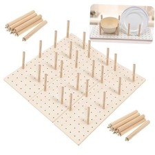 3 Pcs Wood Pegboard Drawer Organizer with 24 Pegs Wooden Peg Board Drawer