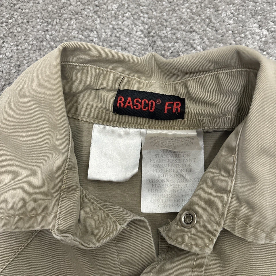 Camisa de trabajo Rasco FR caqui perla a presión talla 2XL Foto 2 de 4