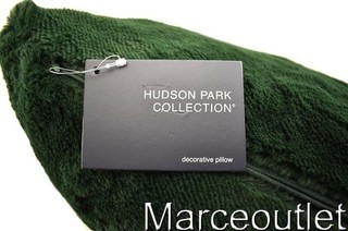 Hudson Park Rabbit Faux Fur Decorative Pillow 20" x 20" Forest Green