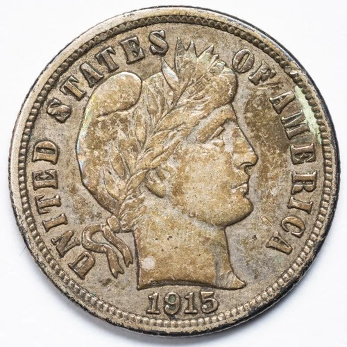 1915-S Barber Silver Dime San Francisco Mint Original Extremely Fine (XF)