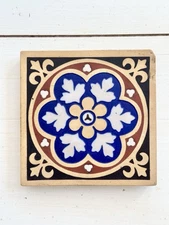 Antique Encaustic Floor Tile Victorian A.E.T. Co. Limited #25 Ornate