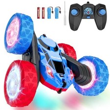 Hamdol Remote Control RC Car for Kids 6-12, High-Speed 4WD Stunt Car with LED Li