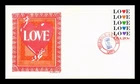 US COVER LOVE 20C FIRST DAY ISSUE HAND CANCEL PANDA CACHET INSERT