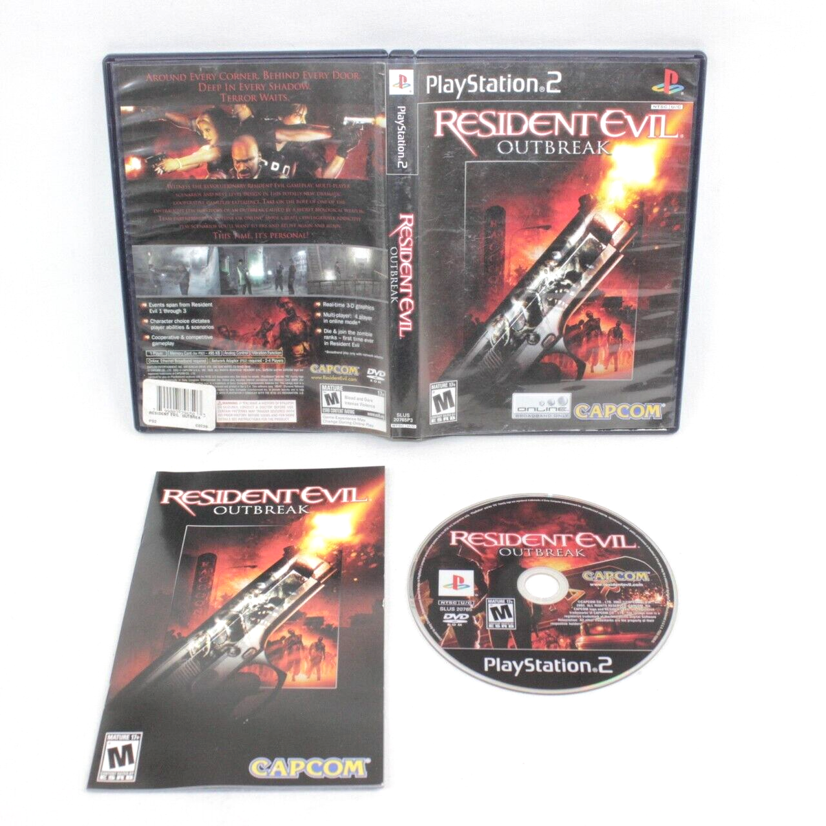 Sony Playstation 2 PS2 Resident Evil Outbreak Video Game Horror 