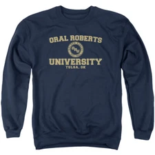 Oral Roberts University Adult Crewneck Sweatshirt Circle Logo, Navy, S-3XL