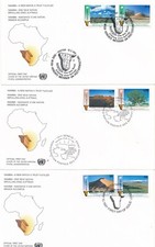 Namibia - 5 Briefe / ETB 1991/5 - 'Eine neue Nation 1991' - mit Landschaften