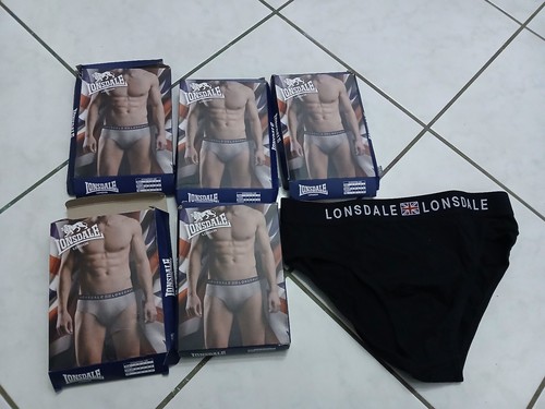 5 x Lonsdale Slip UOMO (2 grau, 3 schwarz) in Größe L - NEU