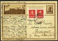 Romania 1940 Postal stationary KING CHARLES II.  "LE CHATEAU FORT RASNOV" @ DEVA