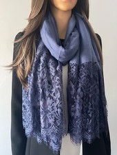 Blue Scarf Large Scarf Lace