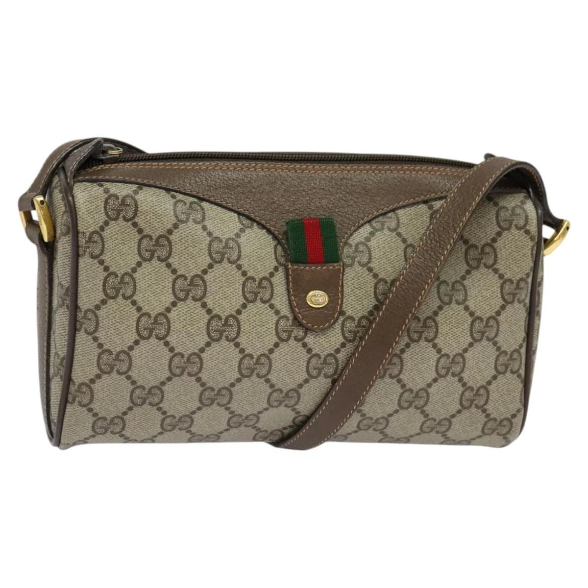 Sac à bandoulière GUCCI GG Supreme Web Sherry Line PVC beige rouge vert authentique 113135