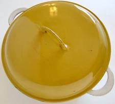 Vtg DESCOWARE 3.5qt Enamel Cast Iron BRAISER w/LID 30 Belgium Dutch Oven Cracked