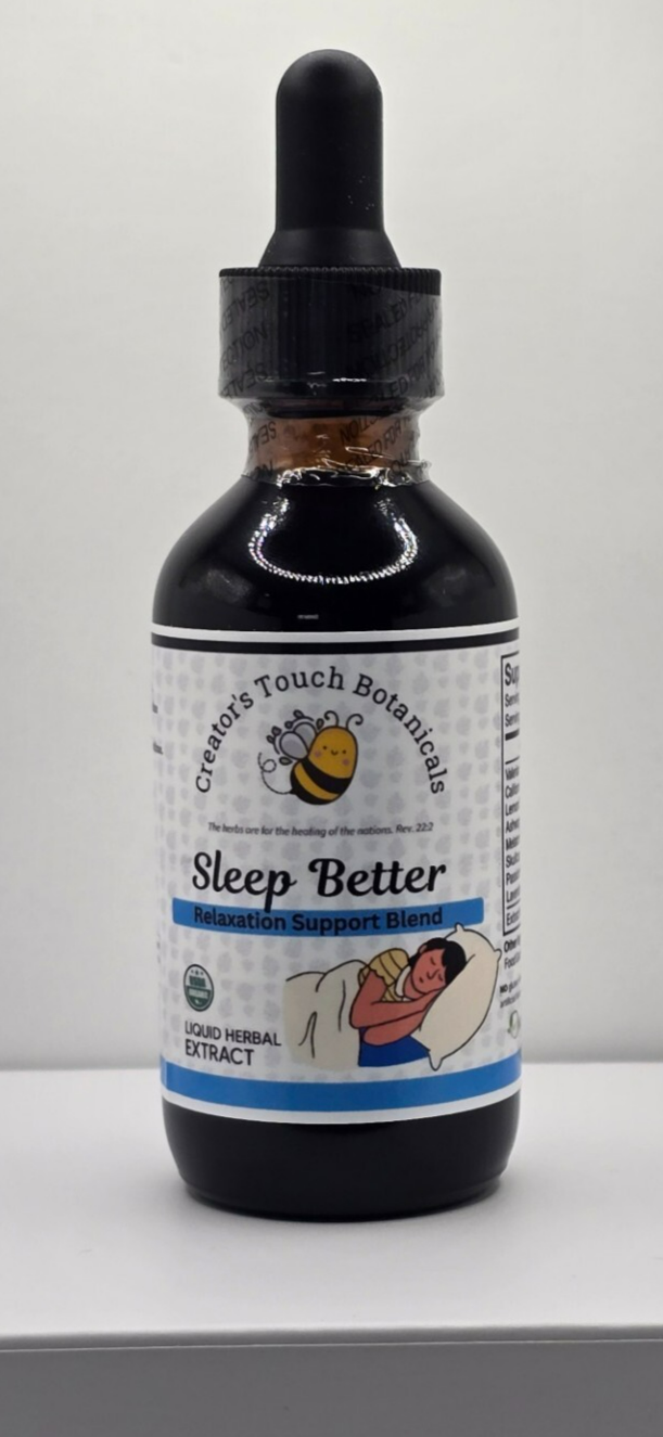 Sleep Better Support Blend 2oz with Melatonin L-Theanine & Valerian Root for Restful Nights