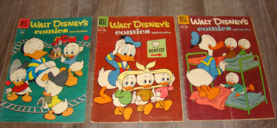 Dell WALT DISNEY Comics #183 #234 #241 Chip N Dale, Li'l Bad Wolf - 1955, 1960