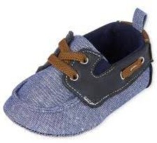 The Childrens Place Baby Boy Chambray Boat Shoes Navy Size 3-6 Months