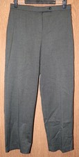 Womens Black Gray Briggs New York Flat Front Dress Pants Size 10P excellent