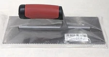QLT by Marshalltown NT680  1/8 x 1/8 x 1/16 Notched Trowel 11" by 4.5" Soft Grip