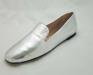 stuart weitzman silver loafers