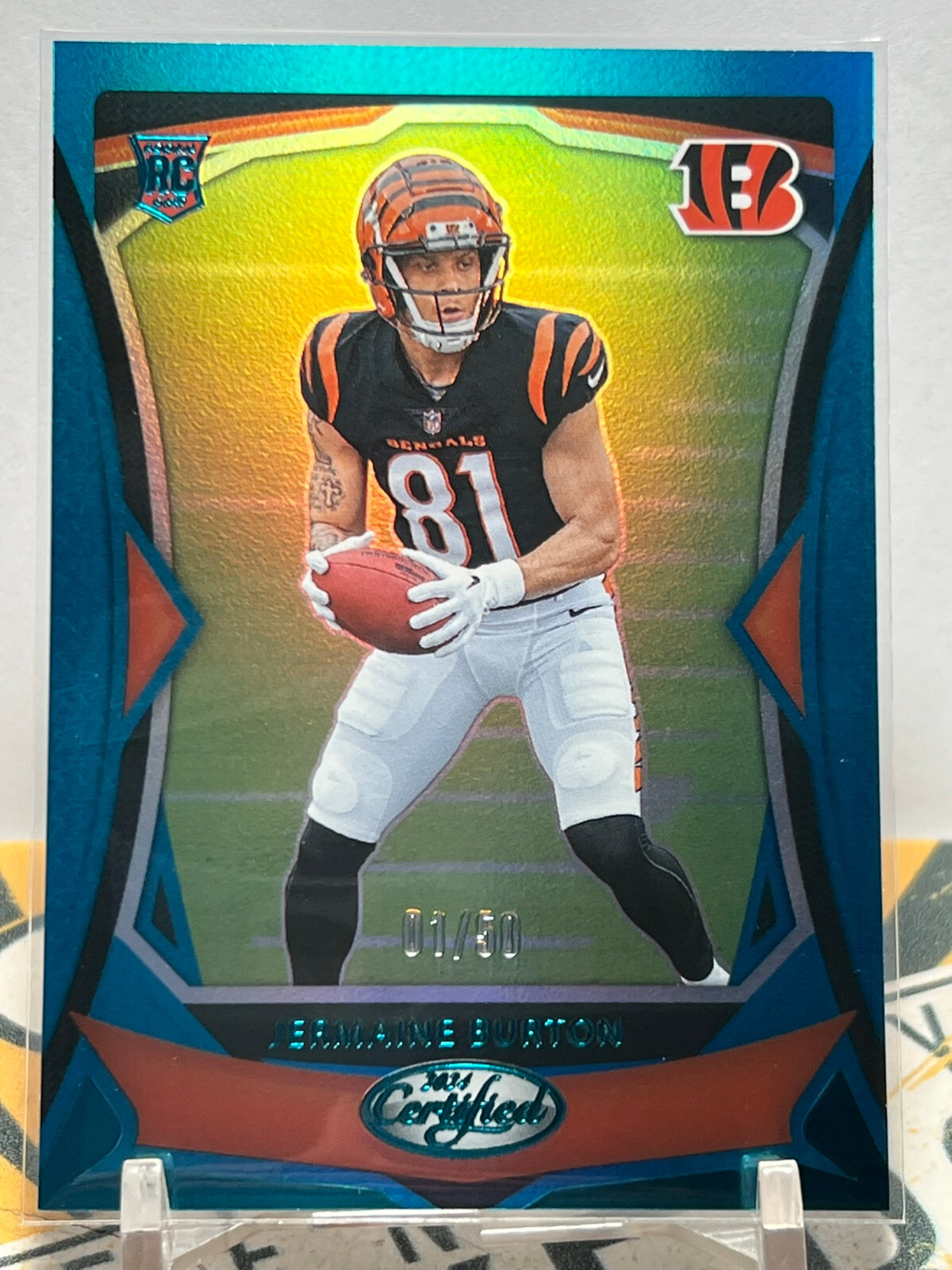 2024 Panini Certified Jermaine Burton 1/50 Teal Foil Rookie #158 Bengals Rc
