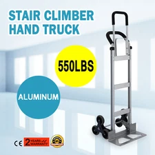 Heavy Duty 2 in 1 Aluminum Hand Truck Stair Climber Climbing Cart Dolly 550 Lbs