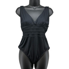 La Blanca One Piece Swimsuit Womens 12 Black Strappy Classic Old Money Timeless