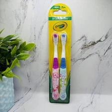 Brush Buddies Crayola 2 Pack Soft Toothbrushes Purple Blue