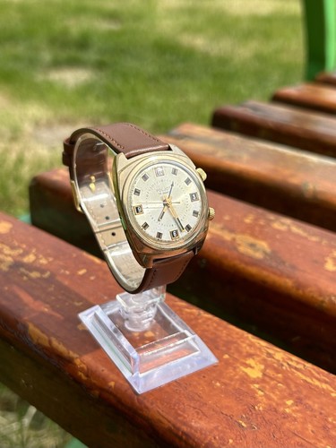 Vintage Watch Poljot Alarm Retro Gold USSR Mechanical Soviet Wristwatch 1980s - Picture 14 of 21