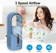 Desktop Fan 11.8 Inch Portable Bladeless Desktop Personal Fan w/ 7 Colors Light