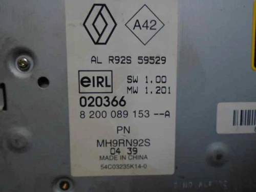 8200089153A Sistema Audio/Radio Cd para RENAULT LAGUNA II (BG0) * 2004 527816 - Imagen 3 de 4