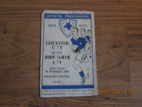 Away Teams L-N Second Division Football League Fixture Programmes (1950-1958)