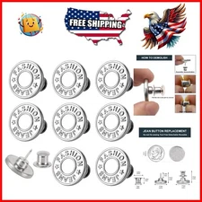 Reusable 17mm Jean Button Kit - Stylish No Sew Adjustable Fix for All Garments