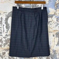 EHWOODS Vintage Glen Plaid Pencil Skirt Gray Purple Tartan High Waisted Academia
