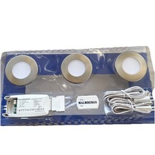 MALMBERGS MD-305 Kit LED 3er Flach Einbauleuchte Möbel Downlight 9W 3000K Dimmbr